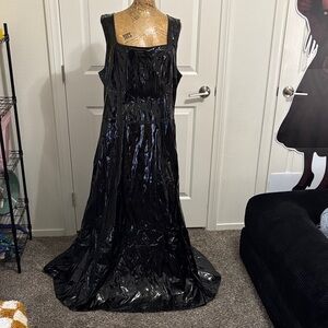 Lip Service vintage vinyl dress 3X *small tear* steampunk goth grunge black Y2K